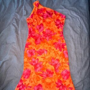 Floral Orange and Pink Dress